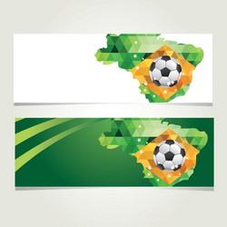 Soccer banner set brazil summer world game vector