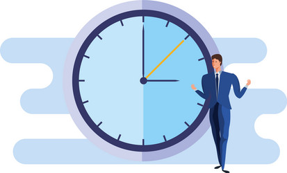 Business man elegant with time clock Royalty Free Vector