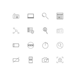 devices linear thin icons set outlined simple vector image