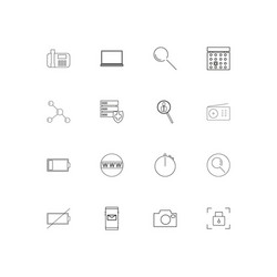 Devices linear thin icons set outlined simple vector