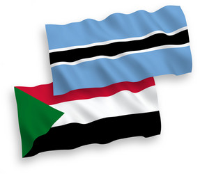 flags sudan and botswana on a white background Vector Image