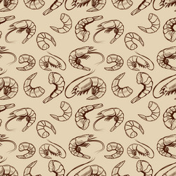 seamless pattern with shrimps design element vector image