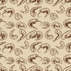 Seamless pattern with shrimps design element vector