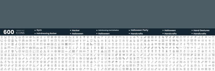 set of 600 thin line icons in this bundle include vector image