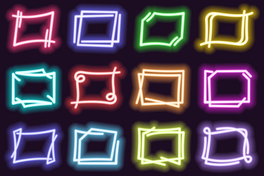 abstract linear rectangle neon frames vector image