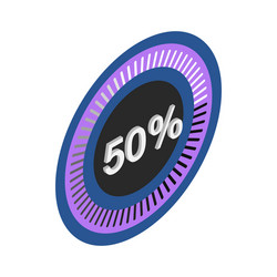 circle loading bar icon isometric 3d style vector image