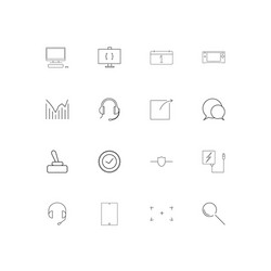 devices linear thin icons set outlined simple vector image