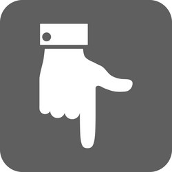 hand pointer down flat squared icon vector image