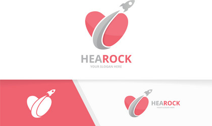 Heart and rocket logo combination love vector