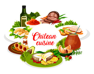 national chilean authentic cuisine menu vector