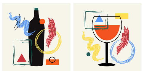 Wine & Abstract Elements Set vector image