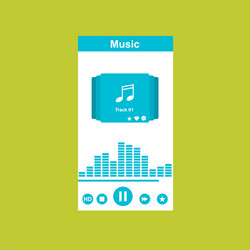 media player application app template with flat vector image