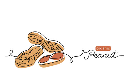 peanut simple drawing one continuous line vector image