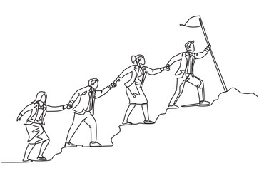 Team work goal concept one continuous line Vector Image