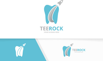 Tooth and rocket logo combination dental vector