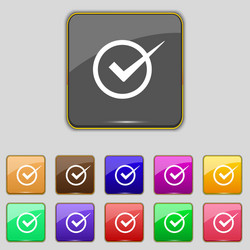 check mark sign icon checkbox button set color vector image