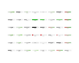 collection loading bar status icon set of loaded vector image