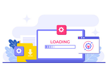 system maintenance flat error fixing trouble vector image
