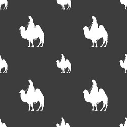 camel sign seamless pattern on a gray background vector image