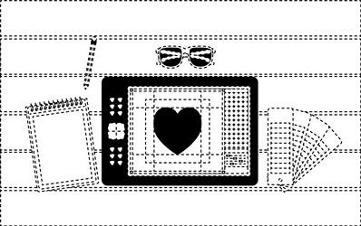 notebook and design tools tablet digitizer vector image