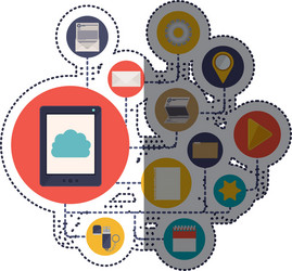tablet and cloud computing design vector image