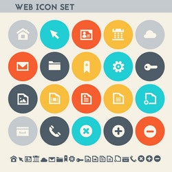 web icon set multicolored square flat buttons vector