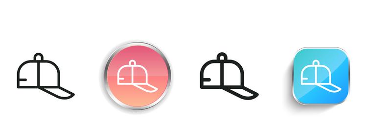 baseball cap icon thin linear regular and button vector image