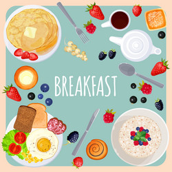 Traditional breakfast on plate isolated Royalty Free Vector