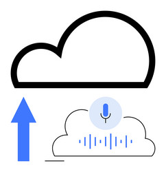 cloud audio upload with microphone icon vector image