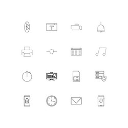 devices linear thin icons set outlined simple vector image