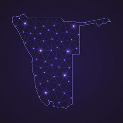 digital network map of namibia abstract connect vector