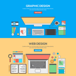 Flat Line Web Concepts vector image