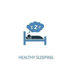 healthy sleeping concept 2 colored icon simple vector