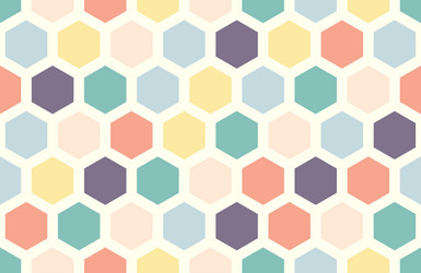 abstract pattern with pastel colored hexagons vector