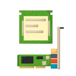 cpu microprocessors isolated microchip hardware vector image