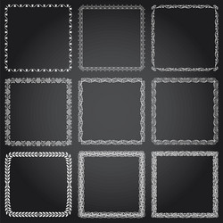 decorative frames and borders square set vector image