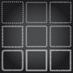 decorative frames and borders square set vector