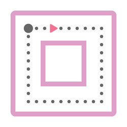 dotted square shape for tracing lines vector image