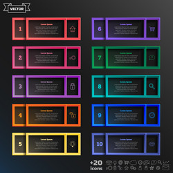 infographic design list with colorful square vector image