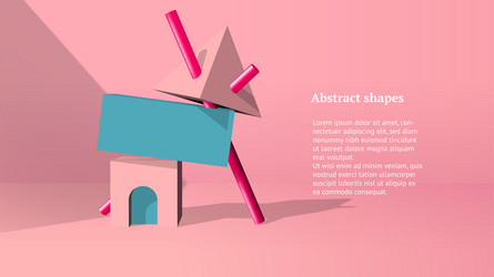 abstract 3d objects or elements installation vector image