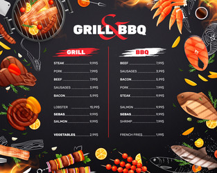 grill barbecue menu design vector