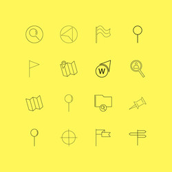 map and navigation linear icon set simple outline vector image
