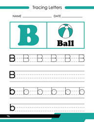 tracing letters b alphabet vector image