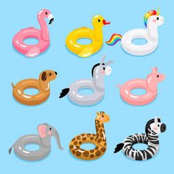 Rabbit pool ring float Royalty Free Vector Image