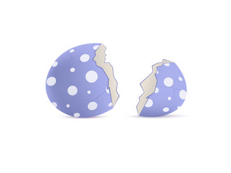 empty eggshell open or broken 3d realistic mockup vector image