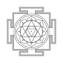 Hinduism yantra sacred geometry mandala vector