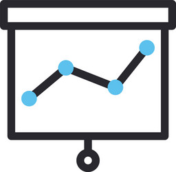 increase line chart in board and fill style vector image