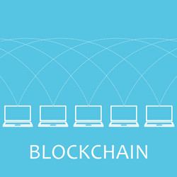 laptop net blockchain vector image
