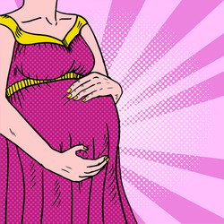 Pregnant woman pop art vector