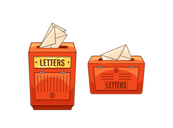 two red british mailboxes with envelopes inside vector image
